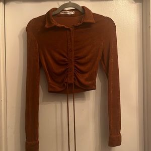 Cropped Button Up Blouse